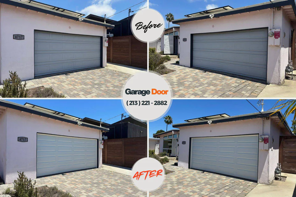 Before and after: garage door repair Ames Lake, WA